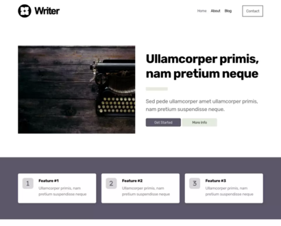 Náhled šablony Writer 4
